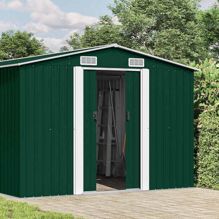 Garden Shed 101.2"x154.3"x71.3" Metal Green