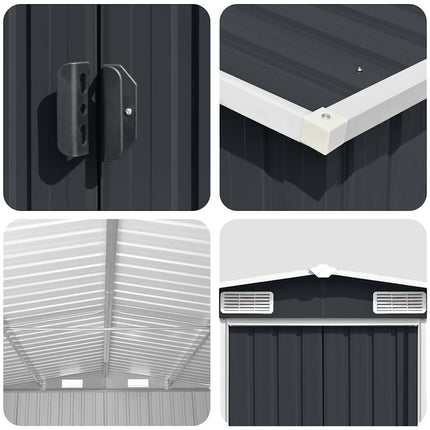 Garden Shed 101.2"x192.5"x71.3" Metal Anthracite