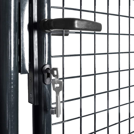 Mesh Garden Gate Galvanised Steel 39.4x39.4" Grey