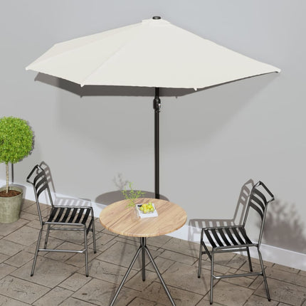 Garden Parasol with Aluminum Pole Sand 106.3"x56.7" Half
