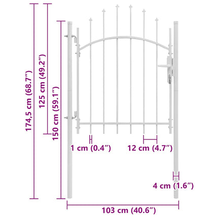 Garden Gate Woerden Steel 3.3x4.1'White