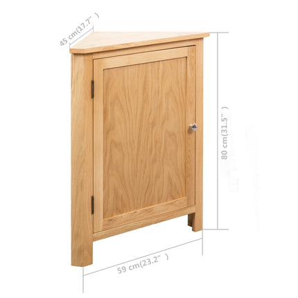Corner Cabinet 23.2"x17.7"x31.5" Solid Oak Wood