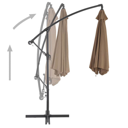 Cantilever Garden Parasol with Aluminum Pole 118.1" Taupe