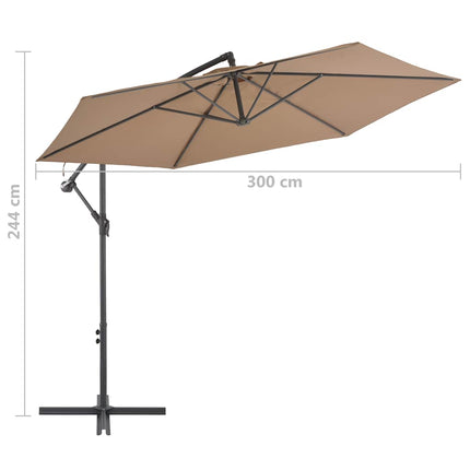 Cantilever Garden Parasol with Aluminum Pole 118.1" Taupe