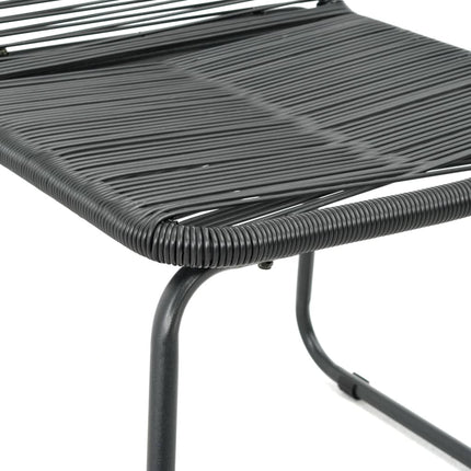 Patio Chairs 2 pcs Poly Rattan Black