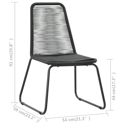 Patio Chairs 2 pcs Poly Rattan Black