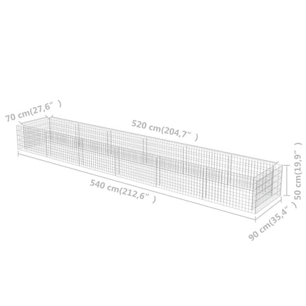 Gabion Raised Bed Galvanized Steel 212.6"x35.4"x19.7