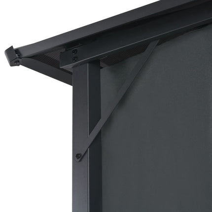 Gazebo with Curtain Aluminum 9.8'x9.8'Black
