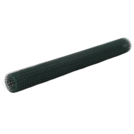 Chicken Wire Fence Steel with PVC Coating 32.8'x4.9'Green