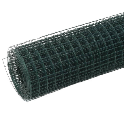 Chicken Wire Fence Steel with PVC Coating 32.8'x4.9'Green