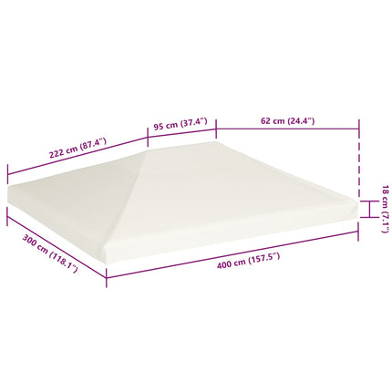 Gazebo Top Cover 1 oz/ft² 13.1'x9.8'Cream White