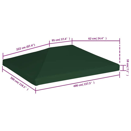 Gazebo Top Cover 1 oz/ft² 13.1'x9.8'Green