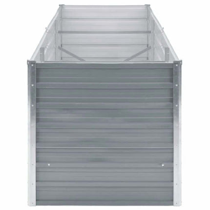 Garden Raised Bed Galvanized Steel 94.5"x31.5"x31.3" Gray