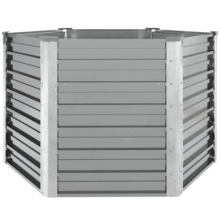 Garden Raised Bed Galvanized Steel 50.8"x50.8"x30.3" Gray