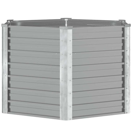 Garden Raised Bed Galvanized Steel 50.8"x50.8"x30.3" Gray