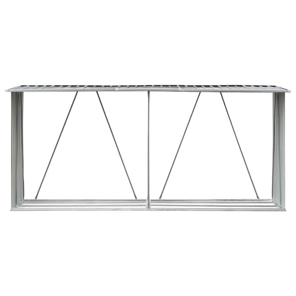 Garden Log Storage Shed Galvanized Steel 129.9"x33.1"x59.8" Gray