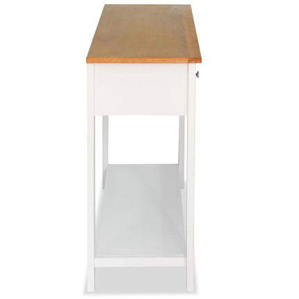 Console Table 46.5"x13.8"x30.3" Solid Oak Wood