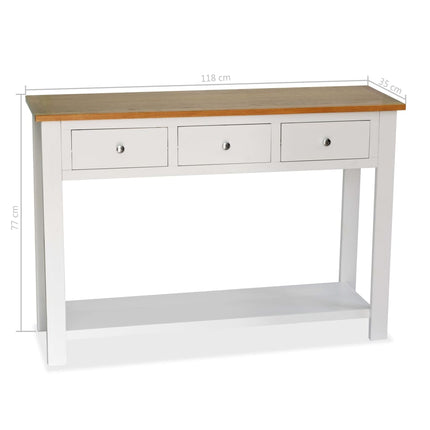 Console Table 46.5"x13.8"x30.3" Solid Oak Wood