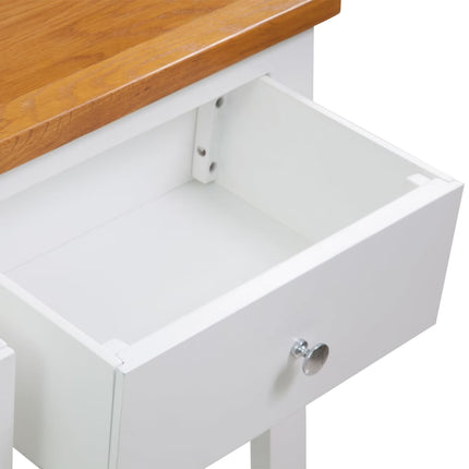 Console Table 32.7"x11.8"x28.7"Solid Oak Wood