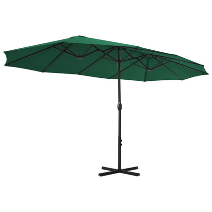 Garden Parasol with Aluminum Pole 181.1"x106.3" Green