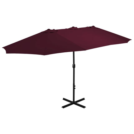 Garden Parasol with Aluminum Pole 181.1"x106.3" Bordeaux Red