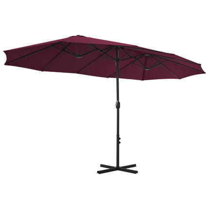 Garden Parasol with Aluminum Pole 181.1"x106.3" Bordeaux Red
