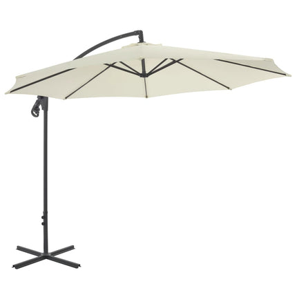 Cantilever Garden Parasol with Steel Pole 118.1" Sand