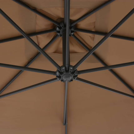 Cantilever Garden Parasol with Steel Pole 118.1" Taupe