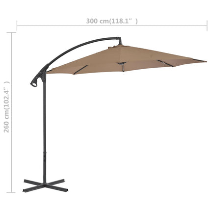 Cantilever Garden Parasol with Steel Pole 118.1" Taupe