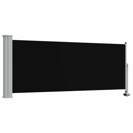 Patio Retractable Side Awning 39.4"x118.1" Black