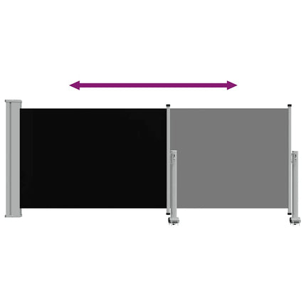 Patio Retractable Side Awning 39.4"x118.1" Black