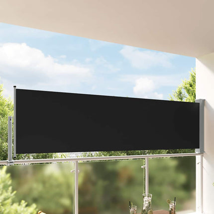 Patio Retractable Side Awning 39.4"x118.1" Black