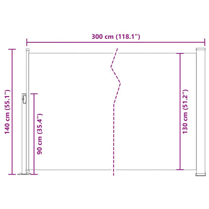 Retractable Side Awning 55.1"x118.1" Gray