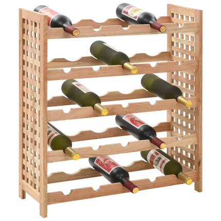 Wine Rack for 25 Bottles Solid Walnut Wood 24.8"x9.8"x28.7