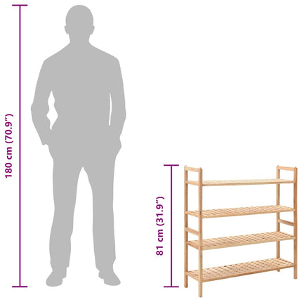 Shoe Rack Solid Walnut Wood 27.2"x10.2"x31.9