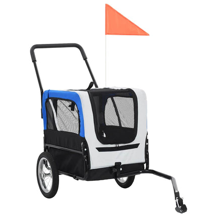 2-in-1 Pet Bike Trailer & Jogging Stroller Gray and Blue