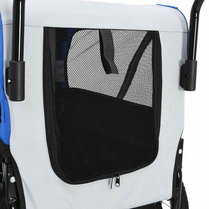 2-in-1 Pet Bike Trailer & Jogging Stroller Gray and Blue