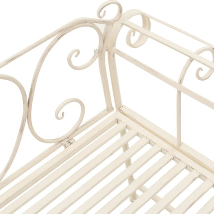 Patio Bench 52" Metal Antique White