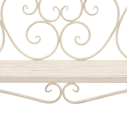 Patio Bench 52" Metal Antique White