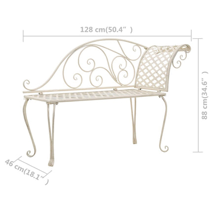 Patio Chaise Lounge 50.4" Metal Antique White