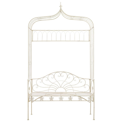 Patio Bench 48" Iron Antique White