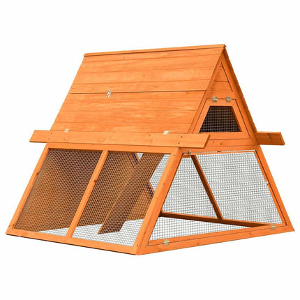 Rabbit Hutch Solid Pine & Fir Wood 59.8"x50.4"x42.5