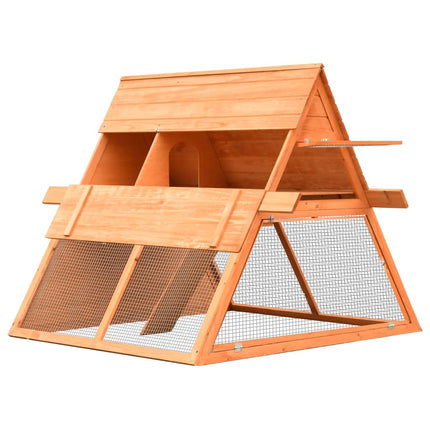 Rabbit Hutch Solid Pine & Fir Wood 59.8"x50.4"x42.5