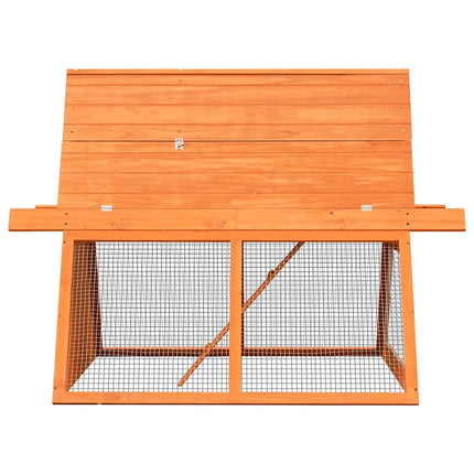 Rabbit Hutch Solid Pine & Fir Wood 59.8"x50.4"x42.5