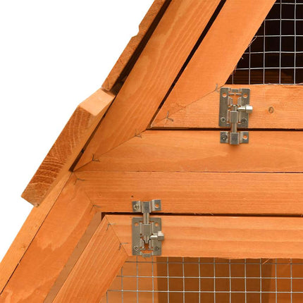 Rabbit Hutch Solid Pine & Fir Wood 59.8"x50.4"x42.5