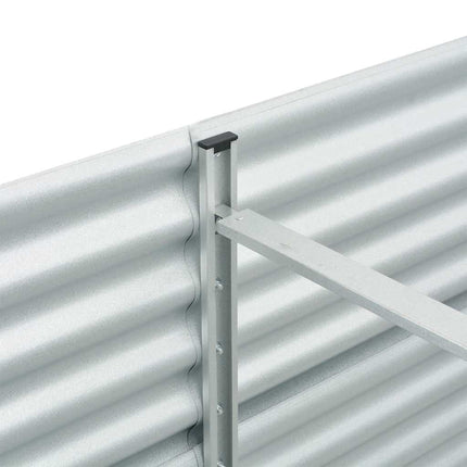 Garden Raised Bed 157.5"x31.5"x31.9" Galvanized Steel Silver