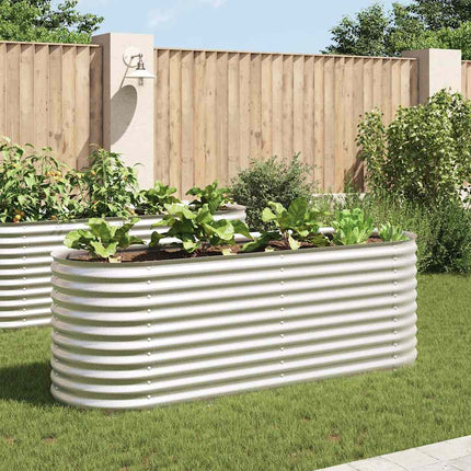Garden Raised Bed 94.5"x31.5"x31.9" Galvanized Steel Silver