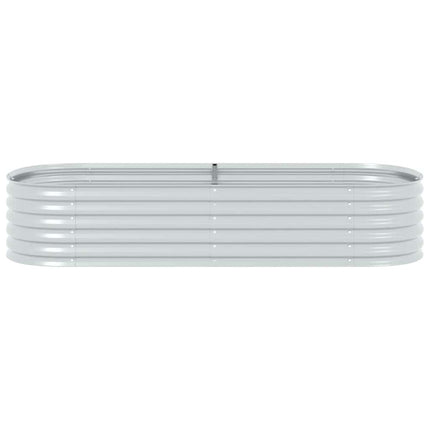 Garden Raised Bed 94.5"x31.5"x17.3" Galvanized Steel Silver