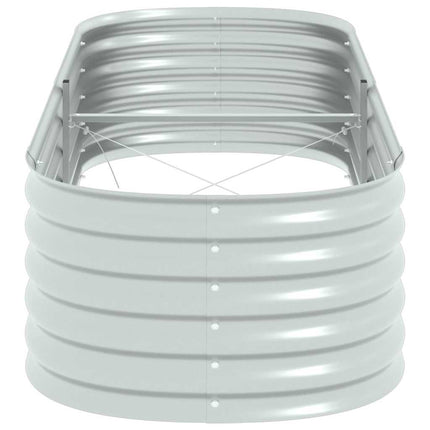 Garden Raised Bed 94.5"x31.5"x17.3" Galvanized Steel Silver