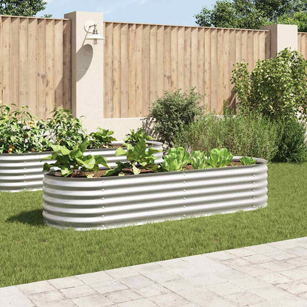 Garden Raised Bed 94.5"x31.5"x17.3" Galvanized Steel Silver